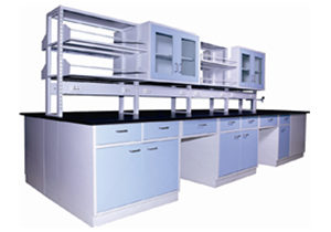 全鋼中央臺、雙面吊柜、中央試劑架S001-S003